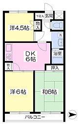 ニューゴールドコーポ1号館 3DKの間取図画像