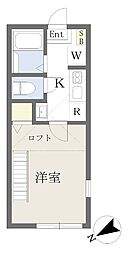メゾン高田東 1Kの間取図画像
