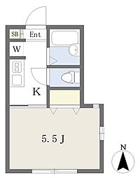 CostaBravaHiyoshi 1Kの間取図画像