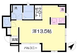 ラフィネ ワンルームの間取図画像