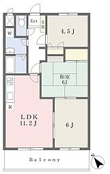 小田急小田原線 鶴川駅 バス12分 真光寺緑地入口下車 徒歩1分の賃貸マンション 2階3LDKの間取り