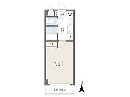 レストプレイス 1階1Kの間取り
