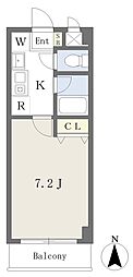 レストプレイス 1Kの間取図画像