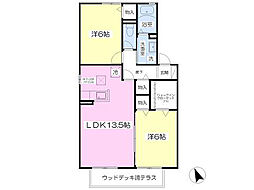 グリーンハイツ2 2LDKの間取図画像