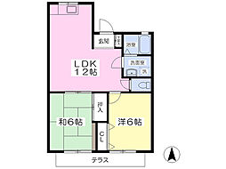 ヴェルナージュ2 2LDKの間取図画像