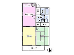エクセルツカモト 2DKの間取図画像