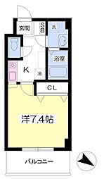 フラッセ.K 1Kの間取図画像