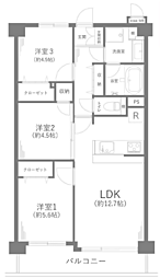 ライトウエーブ淵野辺本町 3LDKの間取図画像