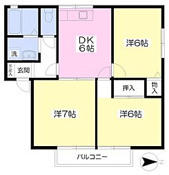 ドエルアクシス3 3DKの間取図画像