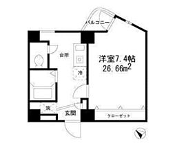 ラ・フルール芹ヶ谷 1Kの間取図画像