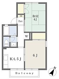ファミール忠生 2Kの間取図画像