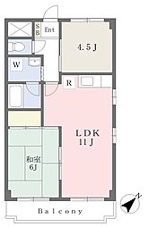 サバーブ東林間 2LDKの間取図画像