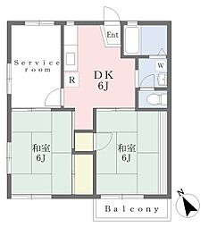 シャローム 2SDKの間取図画像