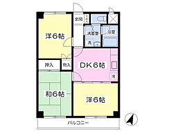 プラムシティ1 3DKの間取図画像