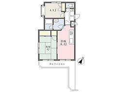 フォレスト・相模台 2DKの間取図画像