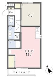 グリーンヒルズ広袴 1LDKの間取図画像