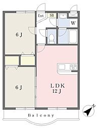 K&Mマンション 2LDKの間取図画像