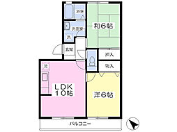 グランドール相武台 2LDKの間取図画像