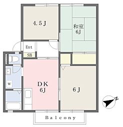 ハビィハイツB棟 3DKの間取図画像