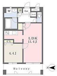 プレステージア相模大野 1LDKの間取図画像