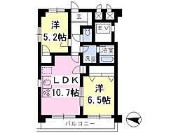 メゾングラシューズ 2LDKの間取図画像