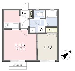 ミハスの丘 1LDKの間取図画像