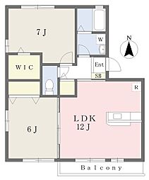 サンフラワーC 2LDKの間取図画像