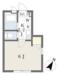 カーサ市ケ尾 1Kの間取図画像