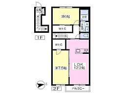 グランシャリオ 2LDKの間取図画像