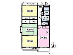 ヒルサイドパレス新百合 3DKの間取図画像