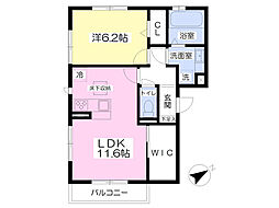 プラシードR 1LDKの間取図画像