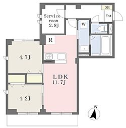 メゾン・ド・ソレイユ 2SLDKの間取図画像