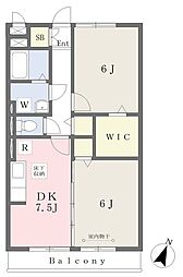 プリンセスドリーム 2DKの間取図画像