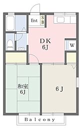 リヴェール 2DKの間取図画像