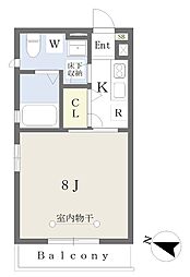 アルギネ・A 1Kの間取図画像