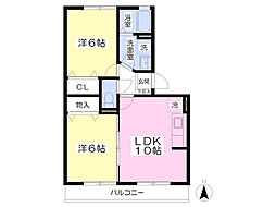 ラ・グラシューズ 2LDKの間取図画像