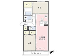 アヴェニールクレール 2LDKの間取図画像