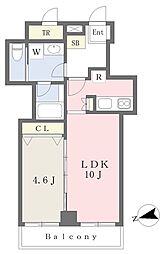 太洋ハイツ 1LDKの間取図画像