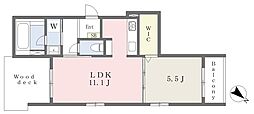 六角橋1丁目マンション 1LDKの間取図画像