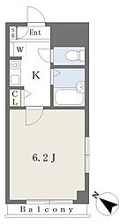 フランドール白楽 1Kの間取図画像