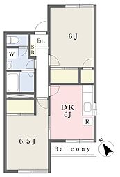 パークヒル 2DKの間取図画像