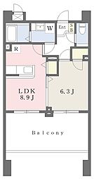 アリコベール横濱 1LDKの間取図画像