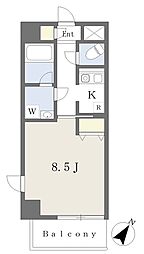 パークシティ新横浜 1Kの間取図画像