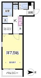 イリス 1Kの間取図画像