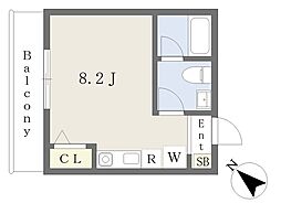 横浜市神奈川区斎藤分町アパート ワンルームの間取図画像