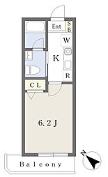 横浜市神奈川区斎藤分町アパート 1Kの間取図画像