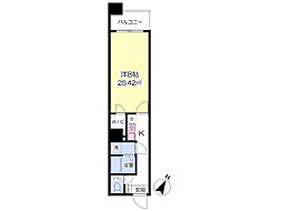 KCB吉野町 1Kの間取図画像