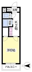 パークヒルズ南浦和 1Kの間取図画像