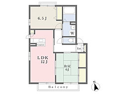グランドステージ明花A 2LDKの間取図画像
