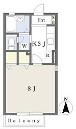 ジュネス浦和 1Kの間取図画像